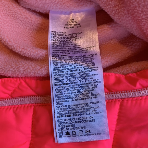 NWOT Nike Baby Puffer Snowsuit Bright Neon Racer Pink - Picture 8 of 9